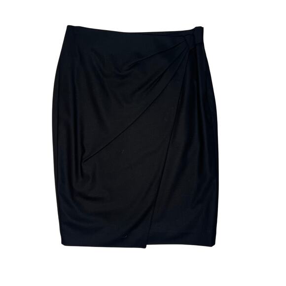 Club Monaco Black Draped Wrap Tulip Pencil Skirt Size 6 - Picture 1 of 6